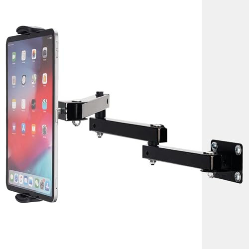 Tablet Wall Mount, 360 Degree Adjustable & Foldable Long Arm Wall Mount Holder Compatible with 4-13 Inch Tablet Mobile Phone, Bracket for i-P-a-d Pro Air Mini, S-a-m-s-u-n-g G-a-l-a-x-y Tab (3 Arm)