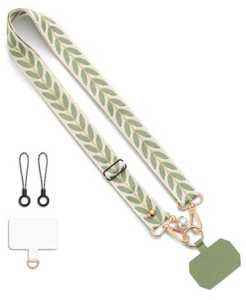 CHUQING Correa Verde para teléfono móvil para Colgar Cordón Universal para teléfono móvil Cadena Ajustable para teléfono móvil Cordón Ajustable Cordón
