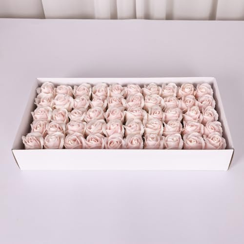 50 Stück Seifen Rosenblüten, Rose Soap Blumen in GeschenkBox, Künstliche Rosen Duftseifen, Rosenkopf Rosenblüten, Seife Rose Blume Geschenk für Jahrestag Geburtstag Hochzeit Valentinstag,Hellrosa