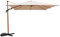 sweeek - Parasol déporté ETRETAT carré beige 3x3m. mât effet bois