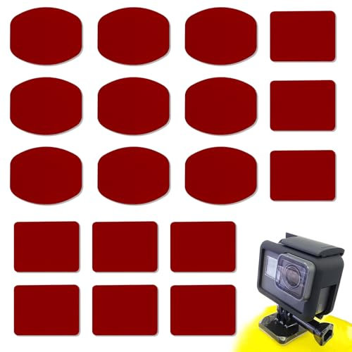 18Pcs Dash Cam Sticky Pads, 2 Shape Waterproof Dashcam Sticky Pads, Super Sticky Black Strong Pads, Adhesive Mount Sticky Pads, Rear Mirror Sticky Pads, Double Sided Adhesive Mount for Action Cameras