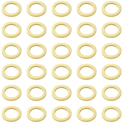 YIXISI 30 Pezzi M8x12x1 mm Rondella Piana, Rondelle Piatte in Ottone, Rondella di Metallo, per Viti e Bulloni