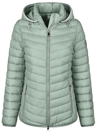 ONUA Leichte Steppjacke Damen, Übergangsjacke, Frühlingsjacke oder Damenjacke mit Wattierung, Outdoorjacke mit abnehmbarer Kapuze in fünf Farben (Größen 36-48)