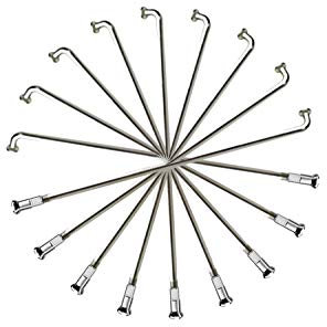 37 Stück Fahrrad Speichen Spokes 259mm Verzinkt 2mm Silber mit Nippel