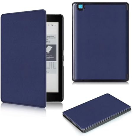 RUIPOCX Custodia Sottile Compatibile con Kobo Aura Edition 2 6'' N236 2016, Custodia Magnetica per eReader con Funzione di Sospensione e riattivazione Automatica(Dark Blue)