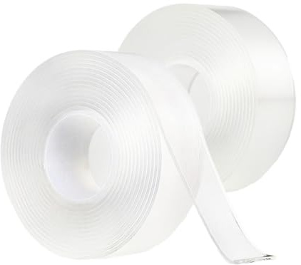 Nastro Biadesivo Extra Forte 6 m, Nastro Adesivo Trasparente, Rimovibili e Resistente All'acqua, per Poster/Appendere a Muro/Tappeti (2 Rotolo)