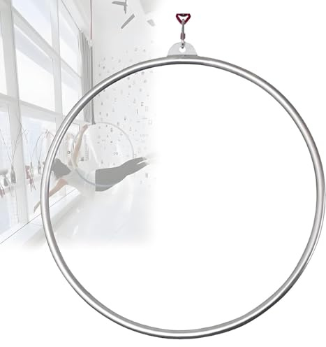 OzcNykt Aerial Lyra Hoop Set, Aerial Fitness Hoop Set, Edelstahl, Allzweck-Zirkus-Fitnessgerät für Yoga & Tanz 85CM