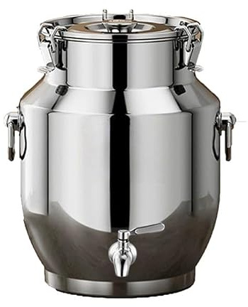 aliooila bidone in Acciaio per Olio con Rubinetto 20 Litri Latte Tappi Latta Acciaio Inox contenitori Acciaio Inox per Alimenti distributore di Bevande for conservare liquidi e Solidi(Capacity,20L)