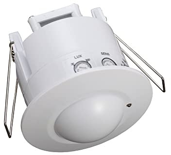 Garza 430071 Microwave Motion Detector Recessed Ceiling Light Mini, White