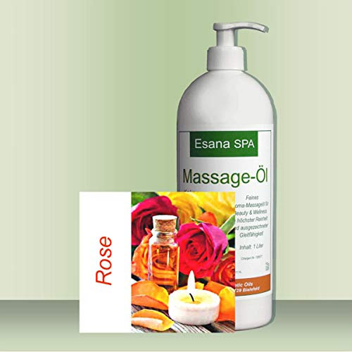 Esana SPA Aroma Massageöl Rose (500 ml / 0,5 Liter) + Dosierpumpe