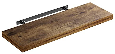 Casaria® Étagère Murale Flottante chêne foncé 70 cm MDF Robuste Effet Flottant Support de Fixation Inclus étagère Bois
