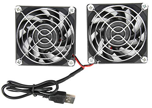 214 Router Fan Cooler,5V Quiet USB Router Heat Dissipation Dual Cooling Fan,for ASUS RT-AC68U AC86U EX6200 for Tengda AC15 Router