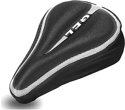 Totill Sattelbezug wasserdicht für Herren und Frauen, Satteldecke Memory Foam mit Sicherheitsband, Gelsattelbezug, weich bequem, Gelüberzug für Fahrradsattel mit Sicherheitsband für Bike, E-Bike Etc