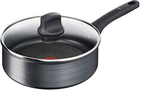 TEFAL Titanium Fusion G12432 Sauteuse avec couvercle, 24 cm, pour tous les types de feux, y compris l'induction, signal thermique, sans PFOA