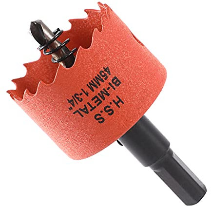Dribotway Bi-Metall Lochsäge 1-3/4'' 45mm,M42 HSS Schneller Lochschneider,mit 1 Schaft und 1 Bohrer,Für Trockenbaumaterialien, Holz, Kunststoffe und Metalle, Schnitttiefe