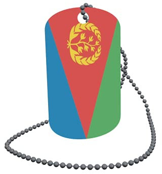 U24 Dog Tag Erkennungsmarke ID Tag an Kette Flagge Eritrea Alu 30 x 50 mm
