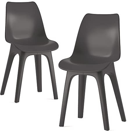 ok-living Gartenstuhl Eolo, Balkonstuhl, Schwarz, 45 x 81 cm 2er Set