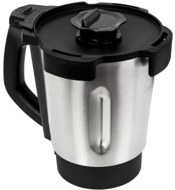 Cecotec Jarra Acero Inoxidable Mambo. Compatible con Robot de cocina Mambo modelos 7090/8090 / 8590/9090 / 9590/10070 / 10090. Incluye Jarra, Tapa y Vaso medidor