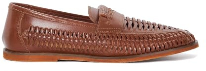 Dune London Mens BRICKLES Casual Woven Loafers Size UK 12 Flat Heel Casual Shoes Tan