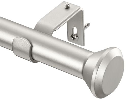 SIMEWIN Gardinenstangen für Fenster 48 bis 84, Silber