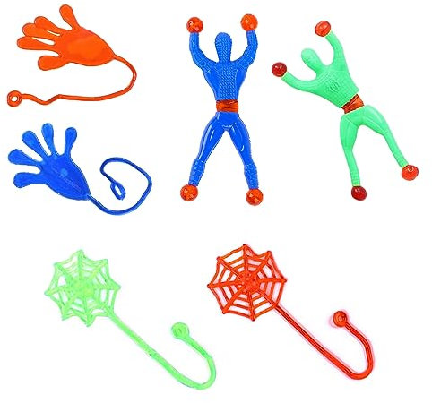 6 Stück Klatschhand Klebehand Glibber Klatschhände Kindergeburtstag kleine Geschenk Party Mitgebsel Wandkriecher klebriges Spinnennetz