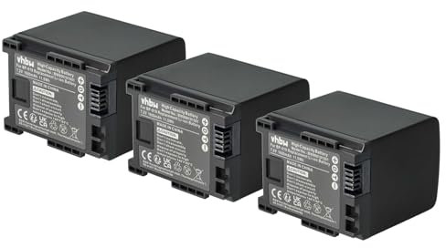 vhbw 3x batteria compatibile con Canon Legria HF S100, HF M46, HF S10, HF M41 HF M46, HF S10 HD videocamera camcorder (1600mAh, 7,2V, Li-Ion)