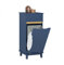 SoBuy BZR114-B Wäscheschrank mit ausklappbarem Wäschesack Wäschetruhe Wäschesammler Wäschekorb Badschrank Blau BHT ca. 40x96x40cm