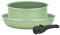 SHUQICAINA 3 Piece Cookware Set, Non Stick Pots and Pans Set, Saucepan Sets with Detachable Handle, Stackable Cookware Set for All Stove Hobs, Kitchen Cooking Set, Aluminum, Green