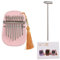 8 Tasten Kalimba Daumenklavier aus Sapeleholz Mini Exquisites Fingerklavier Tragbares Musikinstrument mit Stimmhammer für Anfänger (Pink)