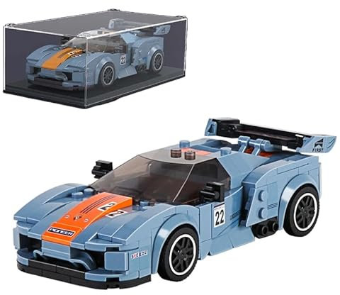 JP BR1CKS - Mould King 27005 Technik Speed Champions Rennwagen Bausteine mit Acryl-Vitrine 918 RSR Sportwagen Klemmbausteine Modellautos zum Sammeln (330 Teile)