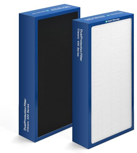 Uaswpart Classic 400 Series Dualprotection Filter, kompatibel mit Blueair Classic 400 Series Luftreinigerfilter für Modelle 402 403 405 410 450E 455EB 480i, 2 Packungen