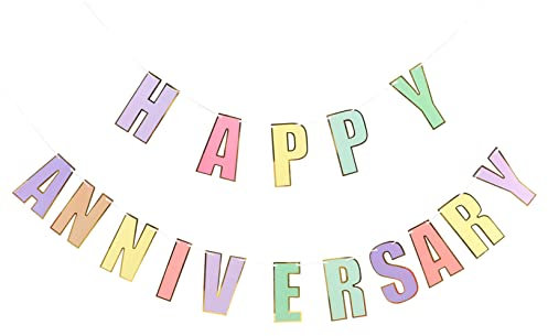 IMIKEYA Banner Zum Jahrestag Party-dekobanner Papierbanner Jubiläumsdekorationen Hängendes Hochzeitsornament Dekoration Für Hochzeitstage Zuhause Restaurants Innen Und Außenbereiche