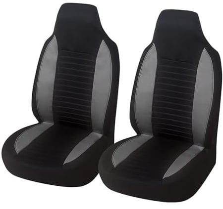 Universal Sitzbezüge Auto Für Peugeot 107 Vordersitze Mit Hoher Rückenlehne Universal-Sitzbezüge 2-teilig(2pcs Gray)