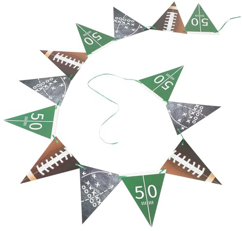 OFFIGAM Kreative Rugby Wimpelkette aus Papier für Jungenparty American Football Partydekorationsflagge Wand und Flurdekoration für Geburtstag