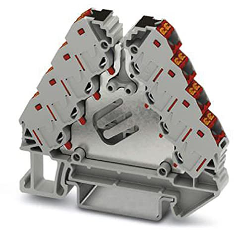 PHOENIX CONTACT PTRVB 4-PV/RD Potenzialverteiler, Grau, 16 Anschlüsse, Rot Anschlusselemente, 17.5 A Nennstrom, 0.14 mm² - 2.5 mm² Querschnitt, 2 Polzahl, 8.3 mm Breite, 64 mm Länge, 10 Stück
