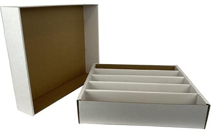 (2) 5000 Count Corrugated Cardboard Storage Box by Max Pro for Baseball, Football, Basketball, Hockey, Nascar, Sportscards, Gaming & Trading Cards Collecting Supplies FULL LID