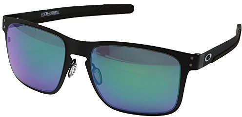Oakley Holbrook Metal Sunglasses Matte Black with Jade Iridium Lens + Sticker