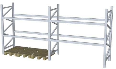 Ackrutat Palettenregal Dexion P90 B 5,7 m H 2,8 m Schwerlastregal Regal 3000 kg Fachlast