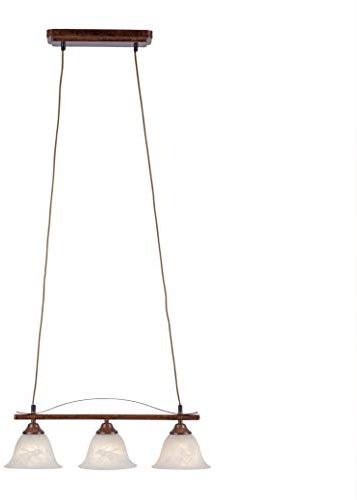 Pendelleuchte, IP 20, Vintage, Deckenlampe, Edel-Rost, Romantik, rustikal, LED fähig, E14-Fassung max. 40 Watt, 3-flammig