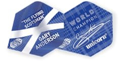 Unicorn UltraFly Dart Flights | Gary 'The Flying Scotsman' Anderson | Ultra Durable Polyester PET | Aspect Ratio Type 1 or 2, Plus or Big Wing Shape
