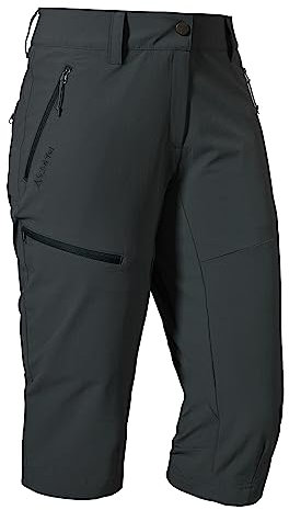 Schöffel Damen Pants Caracas2, leichte und kühlende Wanderhose aus elastischem Stoff, vielseitige Outdoor Hose mit optimaler Passform und praktischen Taschen, asphalt, 40