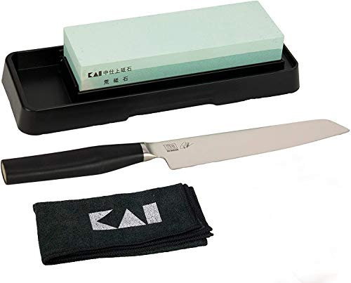 Kai Shun Tim Mälzer Kamagata Allzweckmesser TMK-0701 mit Schleifstein AP 0305 und Premium Poliertuch