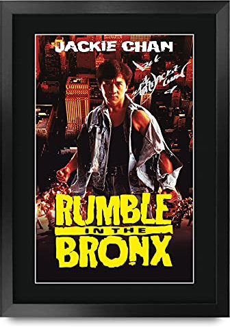 HWC Trading Rumble In The Bronx A3 Gerahmte Signiert Gedruckt Autogramme Bild Druck-Fotoanzeige Geschenk Für Jackie Chan Filmfans