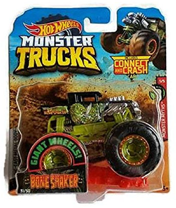 Hot Wheels Monster Trucks #31/50 Bone Shaker with Connect and Crash Car