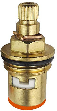 BE-TOOL Válvula de cartucho de disco de cerámica de 20 engranajes, válvula de grifo de repuesto de latón para baño o cocina (rosca doble tipo E)