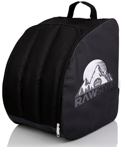 Rawstyle Skischuhtasche Skistiefeltasche Rucksack Helm für Hart-Soft-Boots Inliner Bootbag Tasche Modell 2 (schwarz-schwarz)