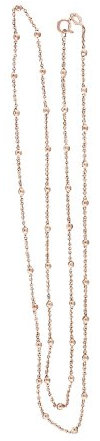 Hobra-Gold Silberkette 925 Kette Silber Rotgold Kugelkette 100 cm Karabiner Halskette