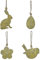 MACOSA EX237265 4er Set Oster-Hänger aus Metall grün zum Hängen Oster-Deko Osterdekoration Dekohänger Frühlingsdeko Metallhänger Hängedekoration