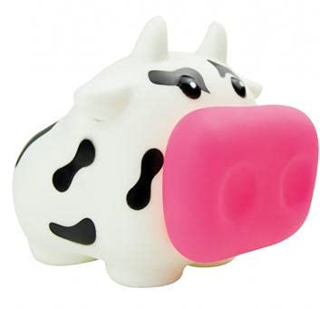 Spardose in Kuhform mit weichem Körper aus Gummi in lebhaften Farben, originelle kleine Spardosen für Kinder, mit Deckel, leicht und robust.