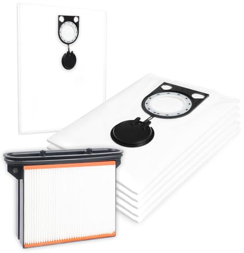PRIMEBAG - 5 Staubsaugerbeutel + 1 Filter kompatibel mit GAS 25, GAS 25 L SFC Bosch/IS-, ISP iPulse-, ISC Compact- und Batrix-Serie Starmix/ASR-Serie Metabo uvm. - Bestleistung beim Saugen